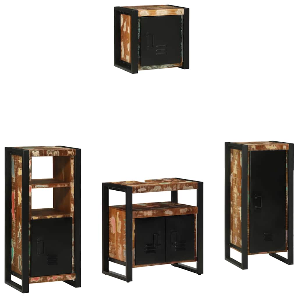 Juego de muebles de baño 4 pcs Madera sólida recuperada