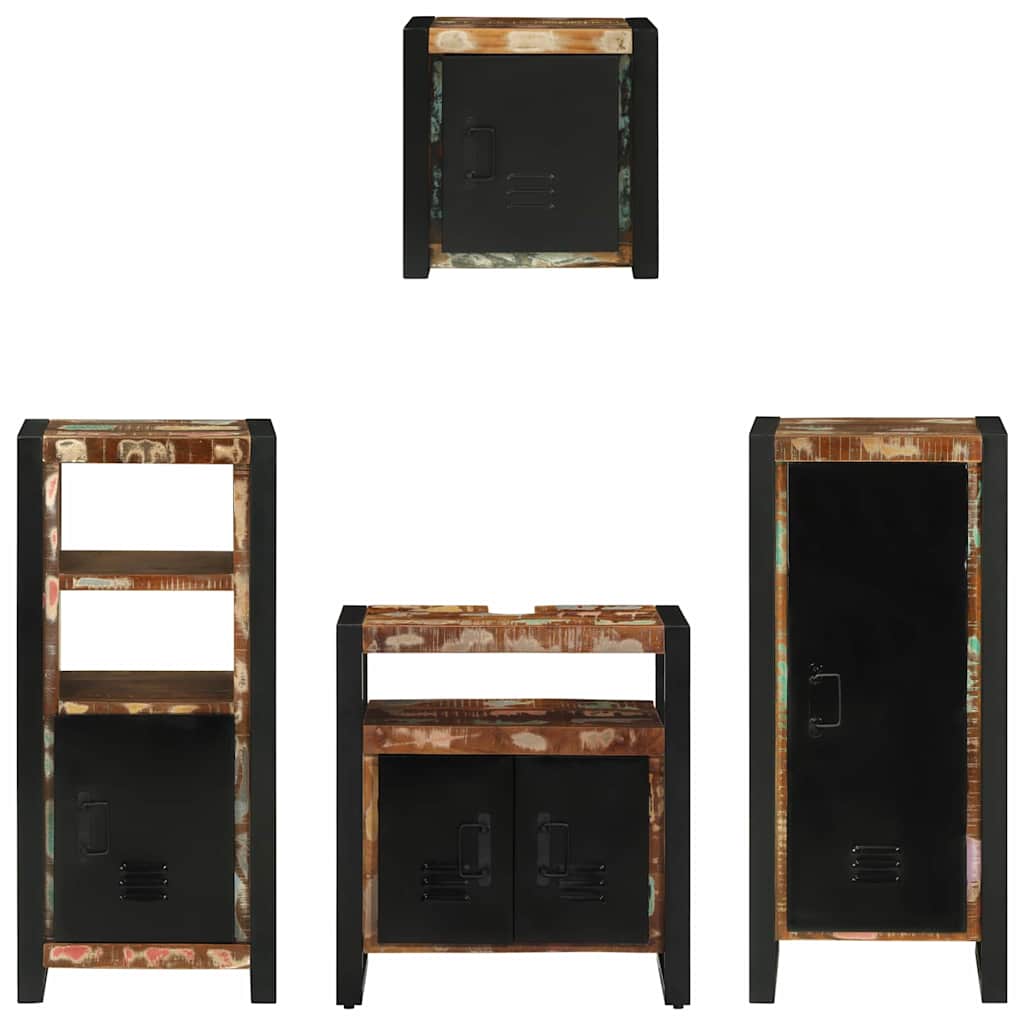 Juego de muebles de baño 4 pcs Madera sólida recuperada