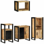 Juego de muebles de baño con cajón 4 pcs Madera de mango maciza