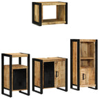 Juego de muebles de baño con cajón 4 pcs Madera de mango maciza