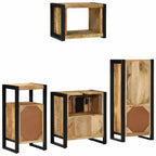 Juego de muebles de baño con cajón 4 pcs Madera de mango maciza