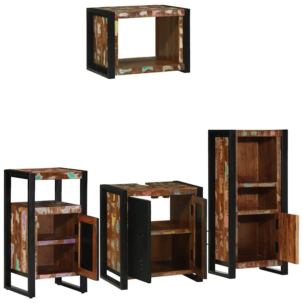 Juego de muebles de baño 4 pcs Madera sólida recuperada