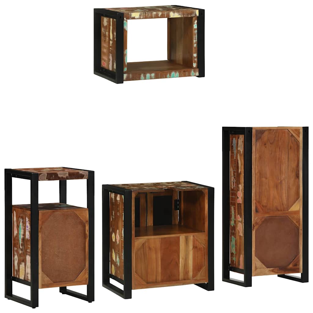 Juego de muebles de baño 4 pcs Madera sólida recuperada