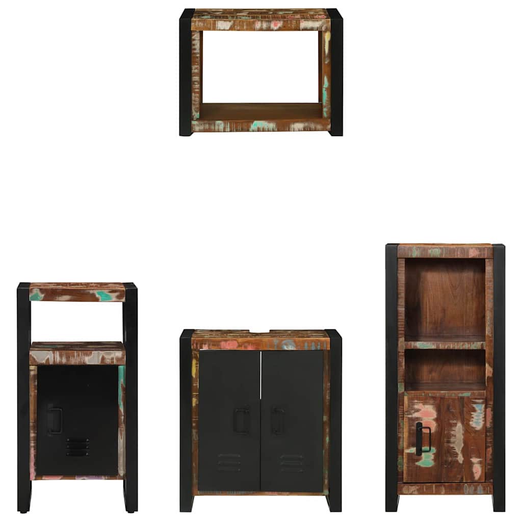 Juego de muebles de baño 4 pcs Madera sólida recuperada