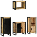 Juego de muebles de baño con cajón 4 pcs Madera de mango maciza