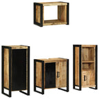 Juego de muebles de baño con cajón 4 pcs Madera de mango maciza