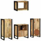 Juego de muebles de baño con cajón 4 pcs Madera de mango maciza