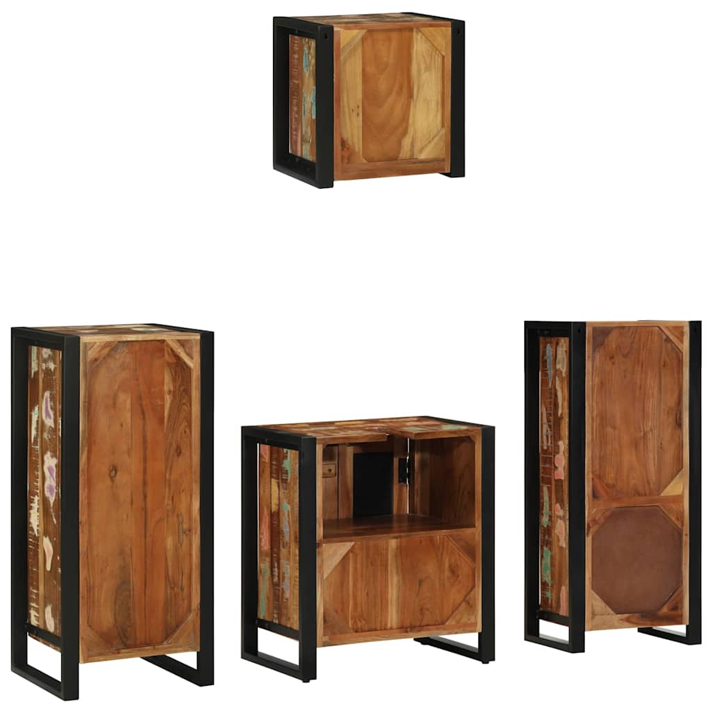 Juego de muebles de baño 4 pcs Madera sólida recuperada