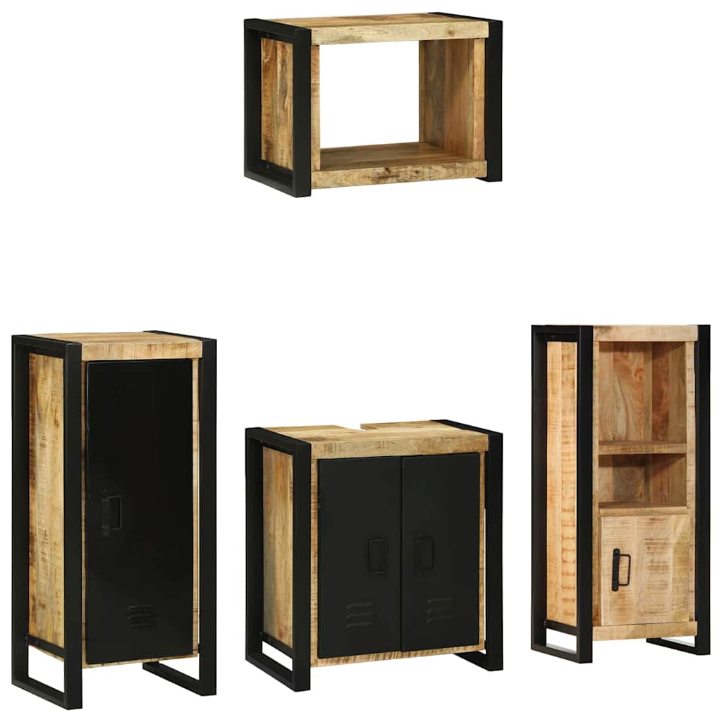 Juego de muebles de baño 4 pcs Madera sólida recuperada