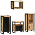 Juego de muebles de baño con cajón 4 pcs Madera de mango maciza