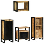 Juego de muebles de baño con cajón 4 pcs Madera de mango maciza
