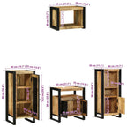 Juego de muebles de baño con cajón 4 pcs Madera de mango maciza