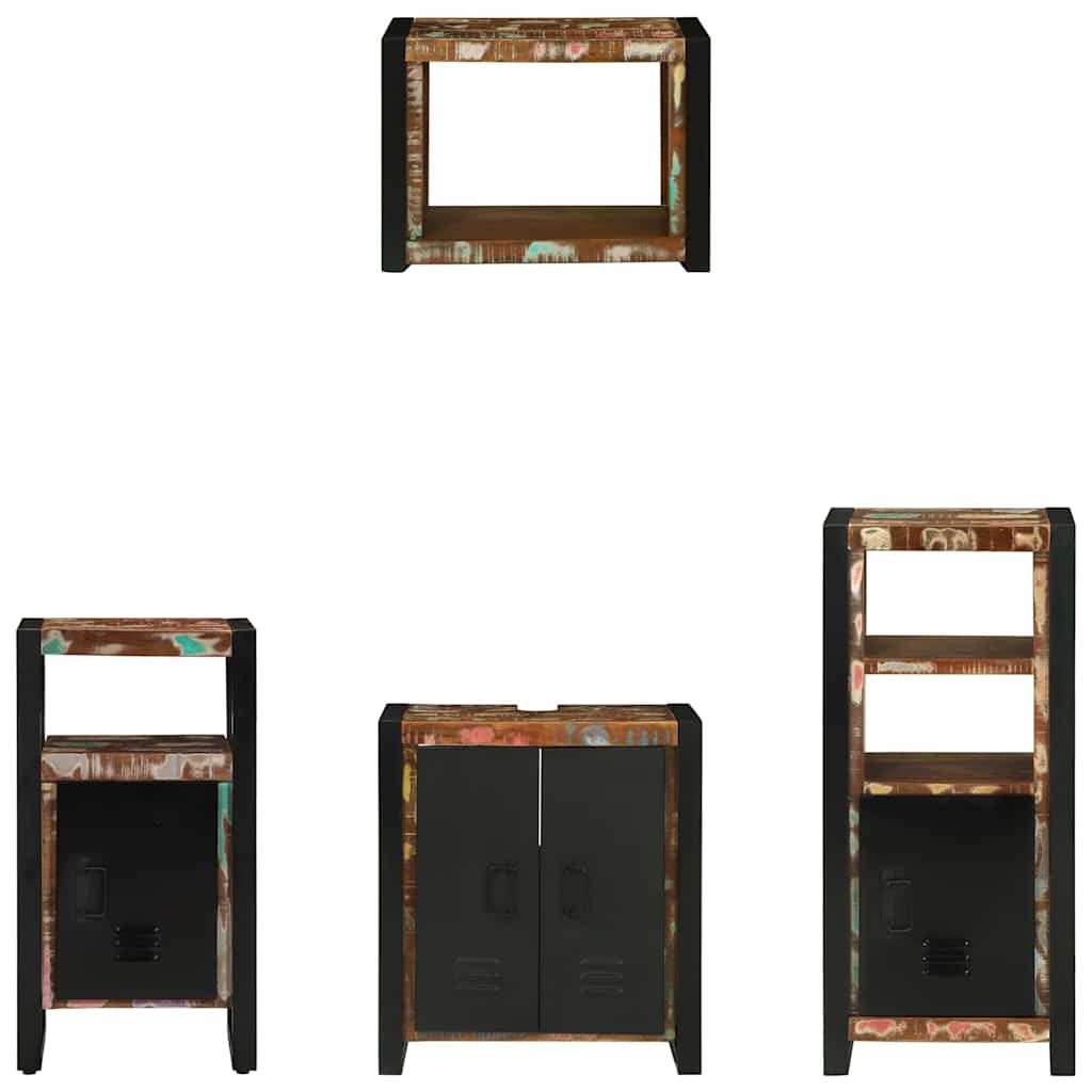 Juego de muebles de baño 4 pcs Madera sólida recuperada