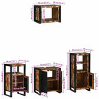 Juego de muebles de baño 4 pcs Madera sólida recuperada