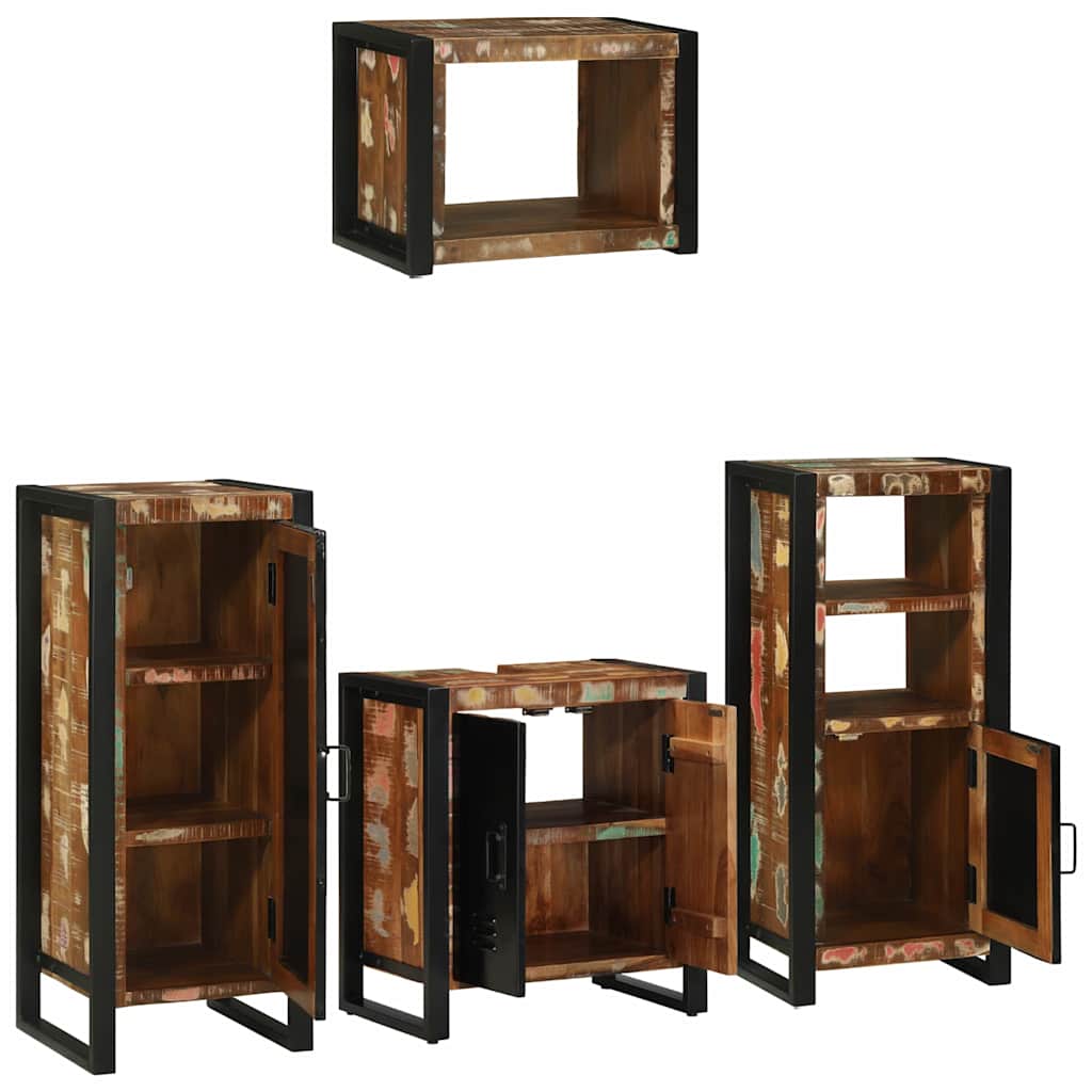 Juego de muebles de baño 4 pcs Madera sólida recuperada