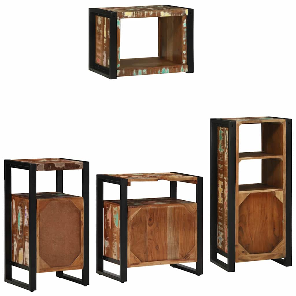 Juego de muebles de baño 4 pcs Madera sólida recuperada
