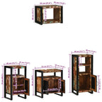 Juego de muebles de baño 4 pcs Madera sólida recuperada