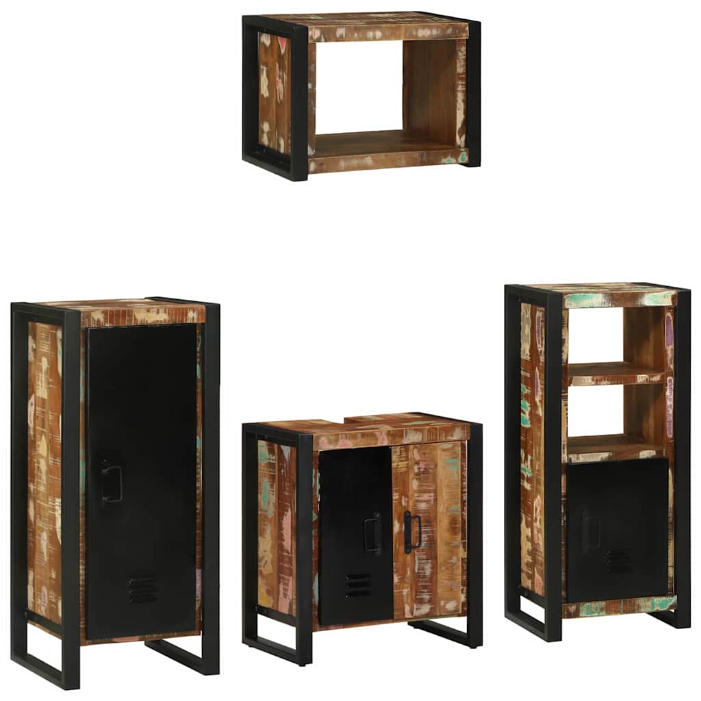 Juego de muebles de baño 4 pcs Madera sólida recuperada