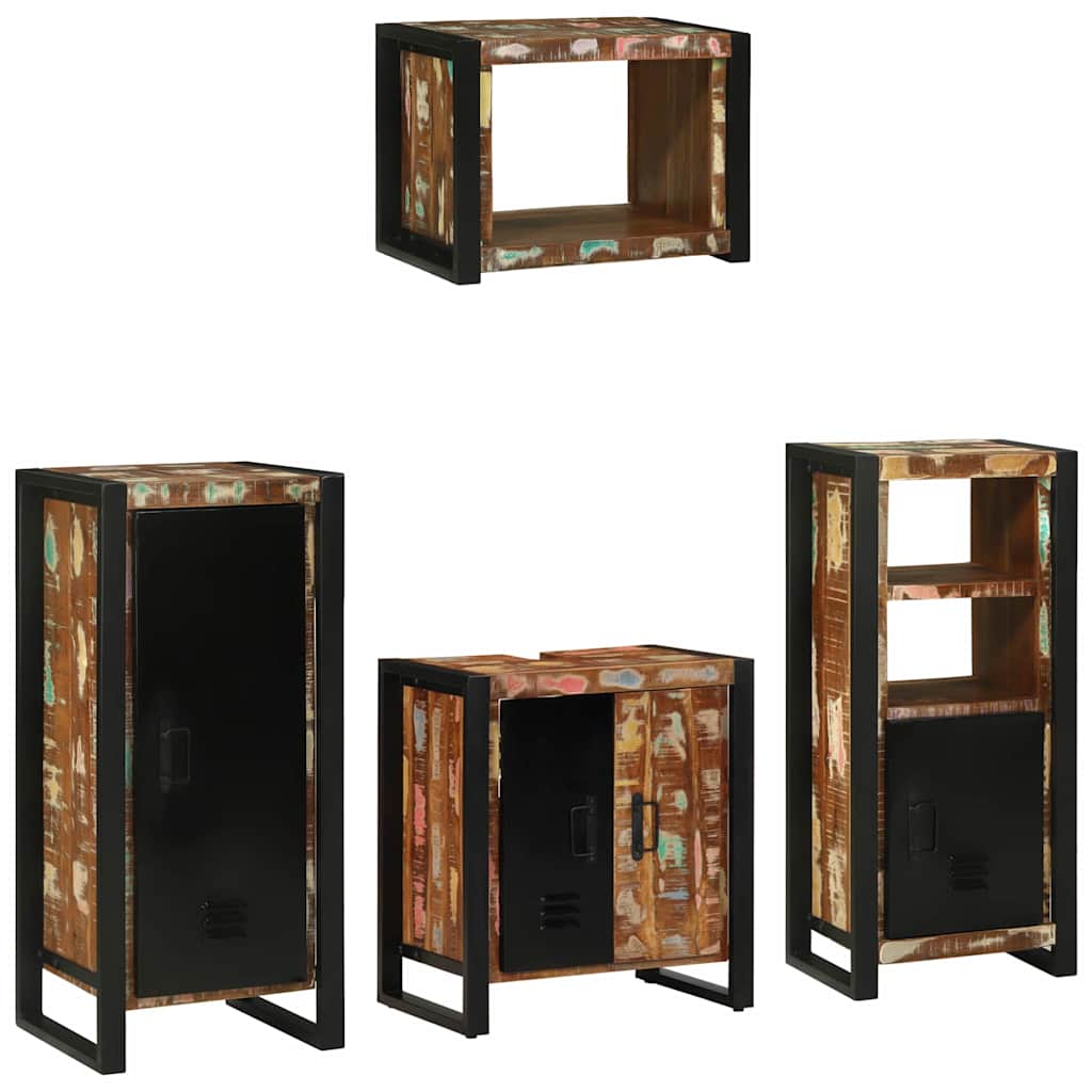 Juego de muebles de baño 4 pcs Madera sólida recuperada