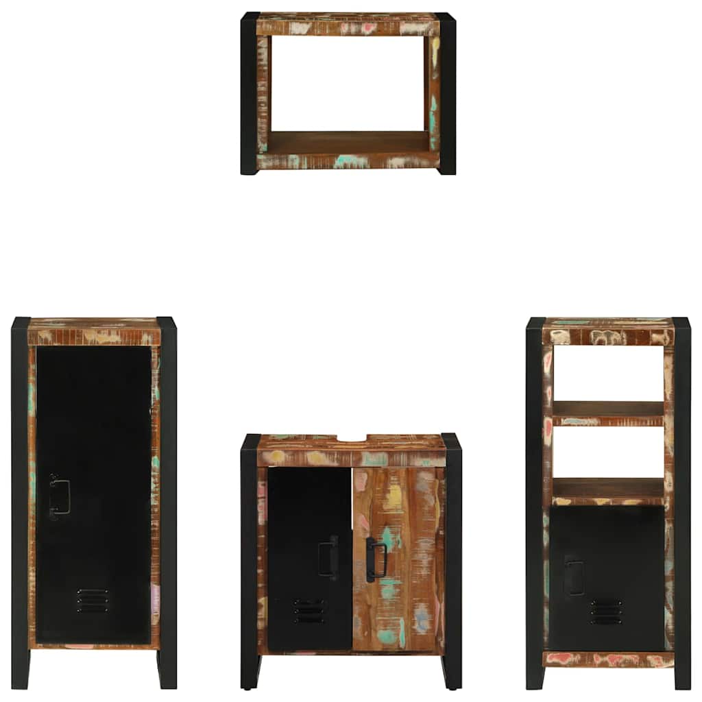 Juego de muebles de baño 4 pcs Madera sólida recuperada