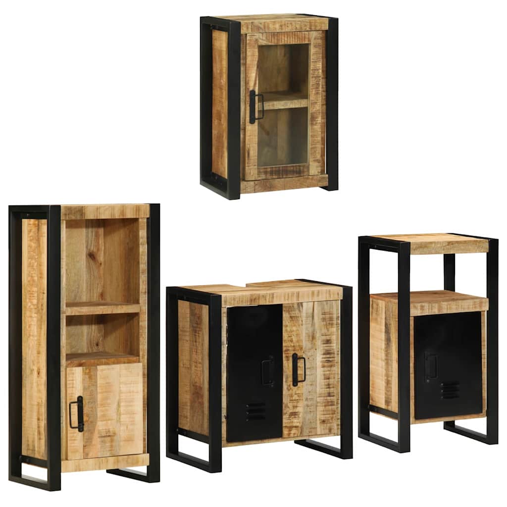 Juego de muebles de baño 4 pcs Madera reciclada maciza