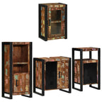 Juego de muebles de baño 4 pcs Madera reciclada maciza