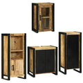 Juego de muebles de baño 4 pcs Marrón Madera de mango sólido