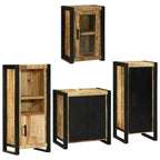 Juego de muebles de baño 4 pcs Marrón Madera de mango sólido
