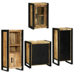 Juego de muebles de baño 4 pcs Marrón Madera de mango sólido