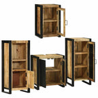 Juego de muebles de baño 4 pcs Marrón Madera de mango sólido