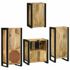 Juego de muebles de baño 4 pcs Marrón Madera de mango sólido