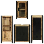 Juego de muebles de baño 4 pcs Marrón Madera de mango sólido