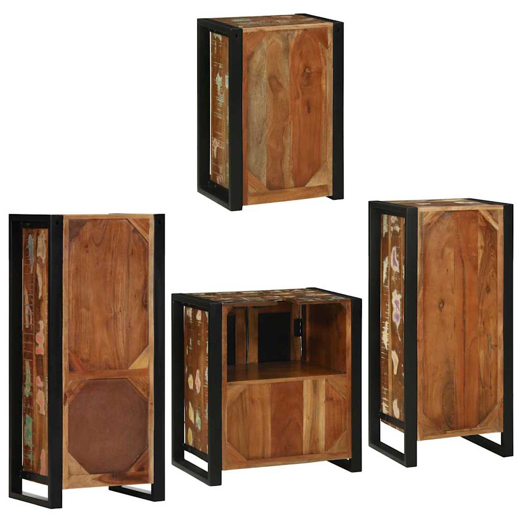 Juego de muebles de baño 4 pcs Madera reciclada maciza
