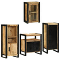 Juego de muebles de baño 4 pcs Marrón Madera de mango sólido