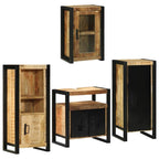 Juego de muebles de baño 4 pcs Marrón Madera de mango sólido