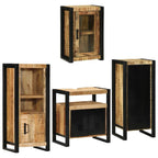 Juego de muebles de baño 4 pcs Marrón Madera de mango sólido