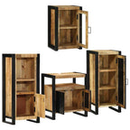 Juego de muebles de baño 4 pcs Marrón Madera de mango sólido