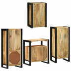 Juego de muebles de baño 4 pcs Marrón Madera de mango sólido