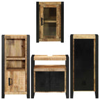Juego de muebles de baño 4 pcs Marrón Madera de mango sólido