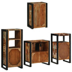 Juego de muebles de baño 4 pcs Madera reciclada maciza