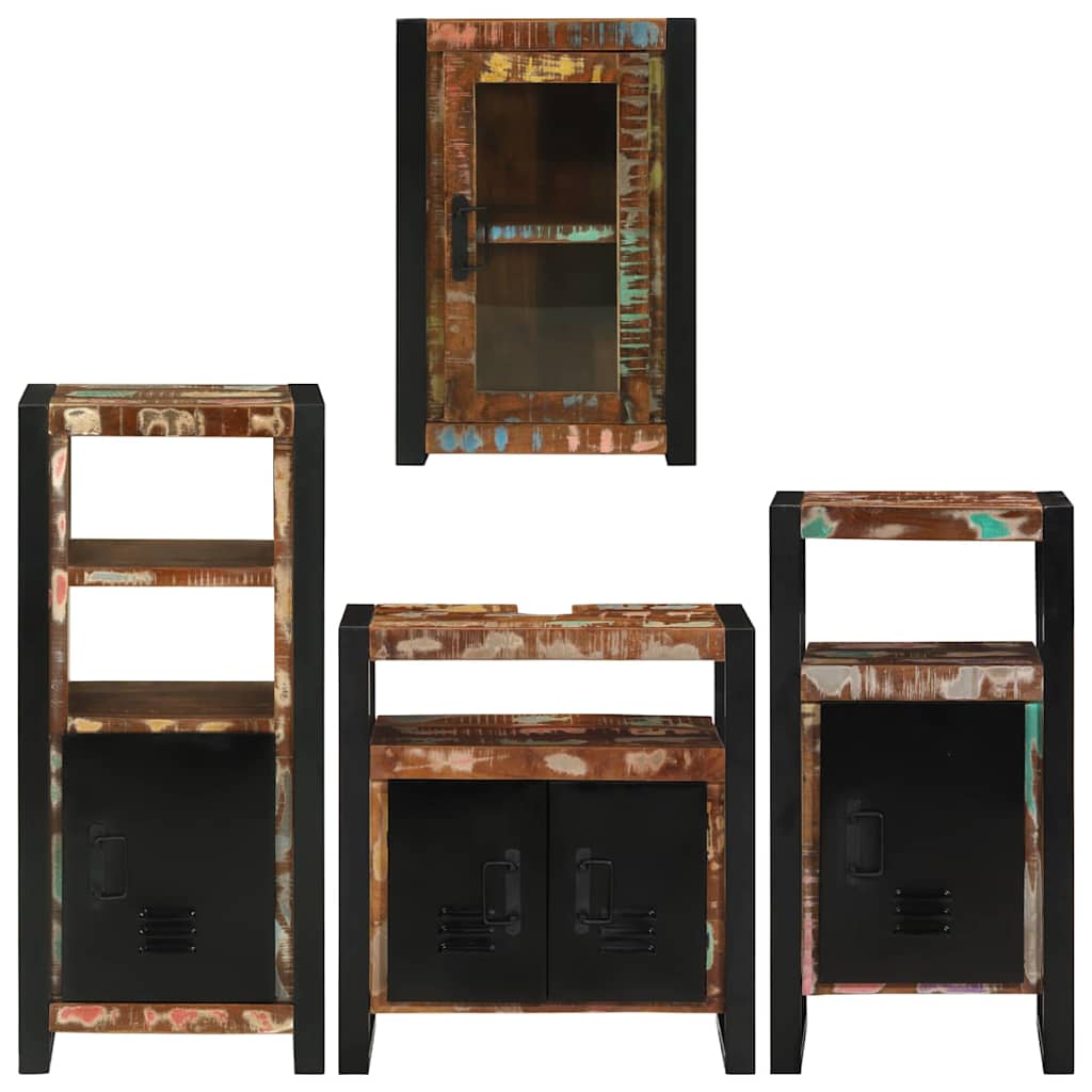 Juego de muebles de baño 4 pcs Madera reciclada maciza