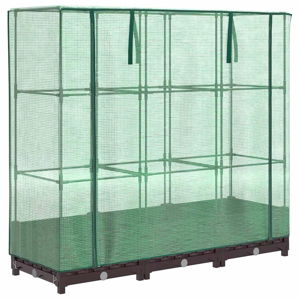Arriate con cubierta invernadero aspecto ratán 120x40x123 cm
