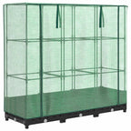 Jardinera elevada con cubierta de invernadero aspecto ratán 120x40x123 cm