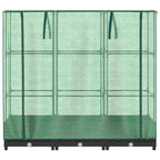 Jardinera elevada con cubierta de invernadero aspecto ratán 120x40x123 cm