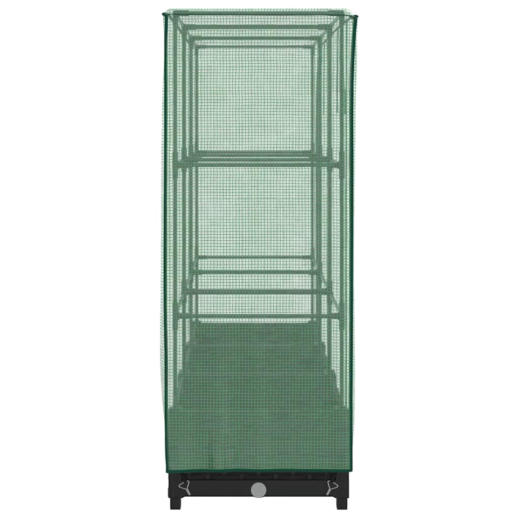 Jardinera elevada con cubierta de invernadero aspecto ratán 120x40x123 cm