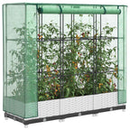 Arriate con cubierta invernadero aspecto ratán 120x40x123 cm