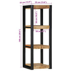 Estante de pared madera maciza de mango 35x35x100 cm