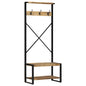 Solid rough mango wood coat rack 80x40x190 cm