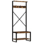 Solid rough mango wood coat rack 80x40x190 cm