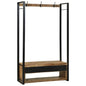 Coat Rack with Drawer Brown Solid Mango Wood